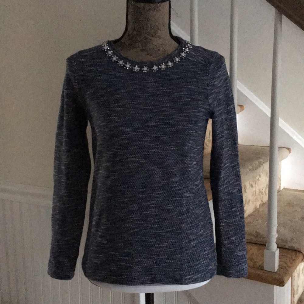 J.Crew embellished knit top